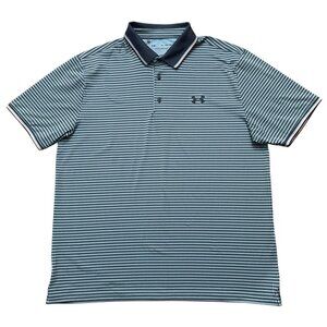 Under Armour The Playoff Polo Shirt Mens XL Short Sleeve Golf Geometric Green